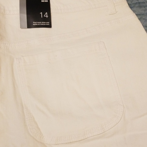 Style and Co White Mid Rise Button up Skirt - Picture 7 of 8